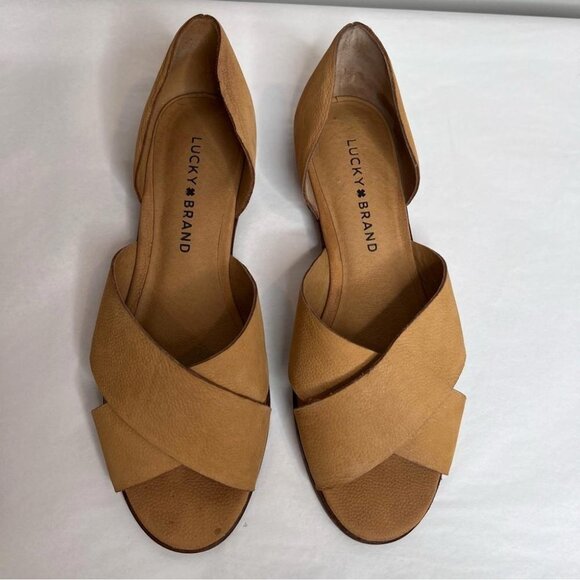 Lucky Brand Womens Size 7 Gallah Beige Sandal Boho Flat Neutral Open Toe Leather - Picture 6 of 10